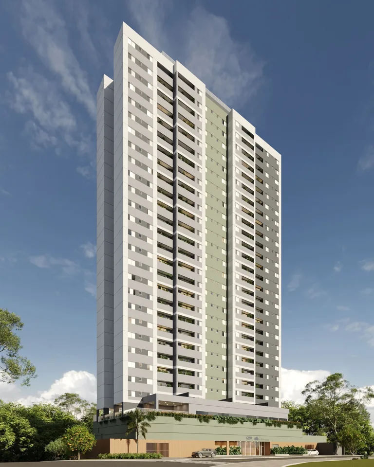 Imagem oficial de divulgação de Residencial Floramazônia, Goiânia. Pode ser perspectiva artística.