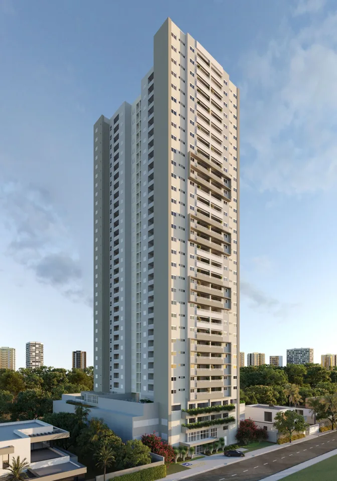 Imagem oficial de divulgação de Varandas Flamboyant, Goiânia. Pode ser perspectiva artística.