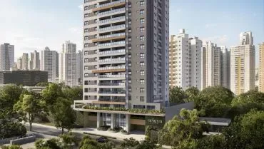 Imagem de divulgação do Origyn Bueno, em Setor Bueno, Goiânia. Pode ser perspectiva artística.