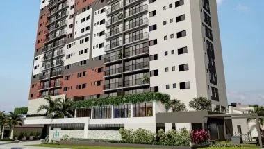 Imagem de divulgação do Play Residence, em Parque Amazônia, Goiânia. Pode ser perspectiva artística.