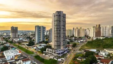 Imagem de divulgação do Senda by Palme, em Serrinha, Goiânia. Pode ser perspectiva artística.