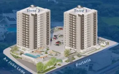 Imagem de divulgação do Visum Residence, em Santa Genoveva, Goiânia. Pode ser perspectiva artística.