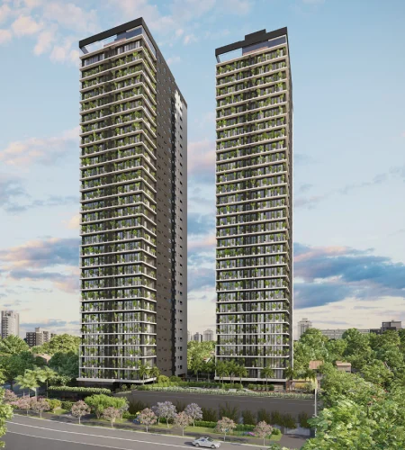 Imagem oficial de divulgação de Opus Tellure - Torre B, Goiânia. Pode ser perspectiva artística.