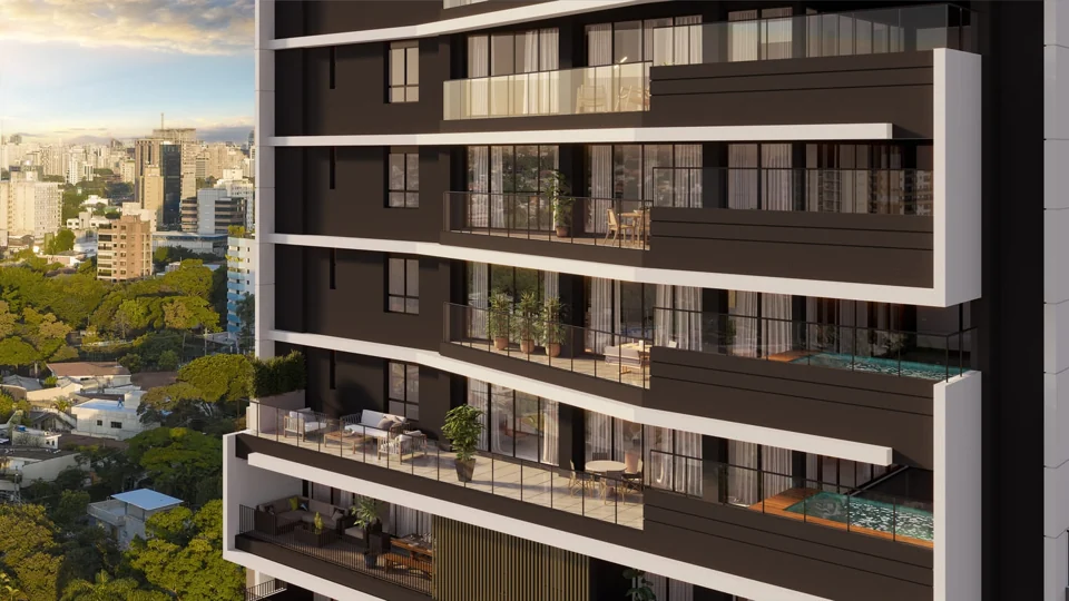 Imagem oficial de divulgação de Opus Ybaté, Goiânia. Pode ser perspectiva artística.