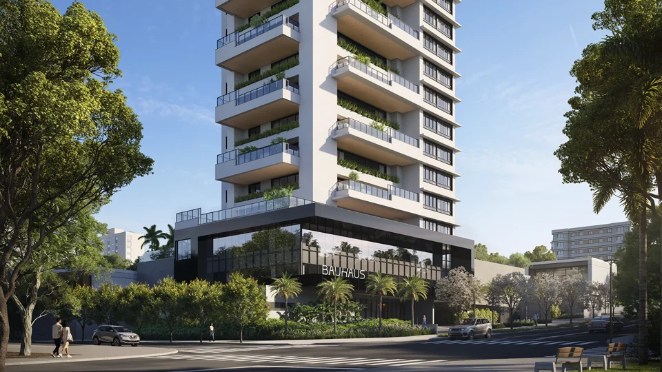 Imagem oficial de divulgação de Bauhaus, Goiânia. Pode ser perspectiva artística.
