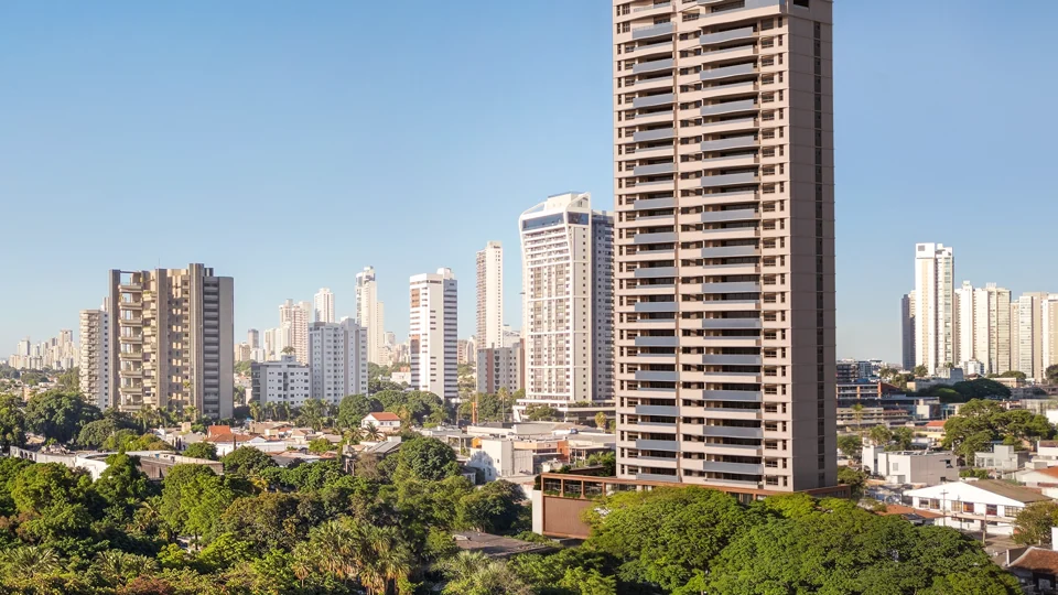 Imagem oficial de divulgação de Ryad Residências, Goiânia. Pode ser perspectiva artística.